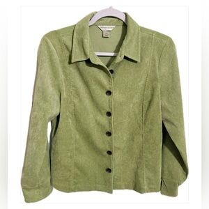 Christopher & Banks  Light Green Corduroy Jacket P/M
